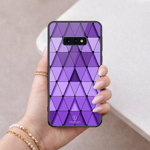 Samsung Galaxy S10e Cover - ONation Pyramid Series - HQ Ultra Shine Premium Infinity Glass Soft Silicon Borders Case