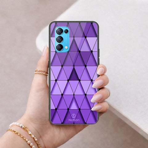 Oppo Find X3 Lite Cover - ONation Pyramid Series - HQ Ultra Shine Premium Infinity Glass Soft Silicon Borders Case
