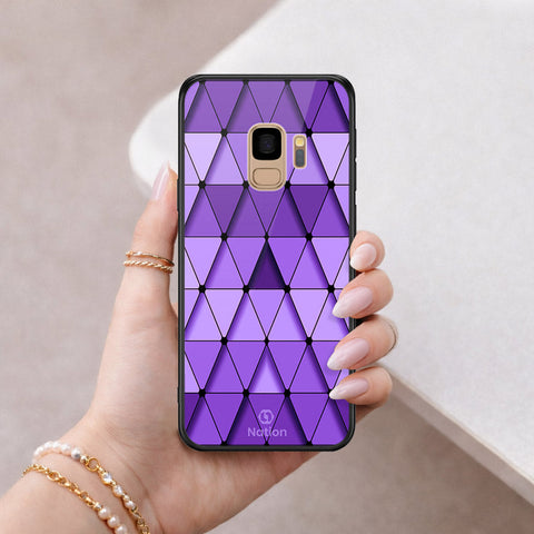 Samsung Galaxy S9 Cover - ONation Pyramid Series - HQ Ultra Shine Premium Infinity Glass Soft Silicon Borders Case