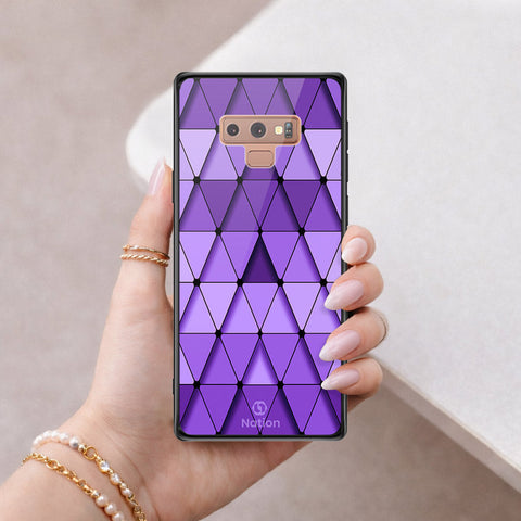 Samsung Galaxy Note 9 Cover - ONation Pyramid Series - HQ Ultra Shine Premium Infinity Glass Soft Silicon Borders Case