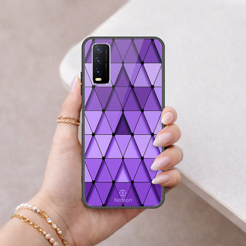Vivo Y12a Cover - ONation Pyramid Series - HQ Ultra Shine Premium Infinity Glass Soft Silicon Borders Case