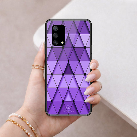 Oppo F19 Cover - ONation Pyramid Series - HQ Ultra Shine Premium Infinity Glass Soft Silicon Borders Case