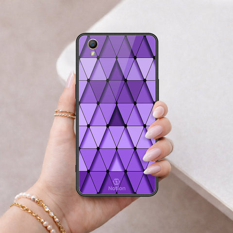 Oppo A37 Cover - ONation Pyramid Series - HQ Ultra Shine Premium Infinity Glass Soft Silicon Borders Case