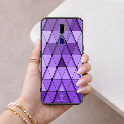 Oppo F11 Cover - ONation Pyramid Series - HQ Ultra Shine Premium Infinity Glass Soft Silicon Borders Case