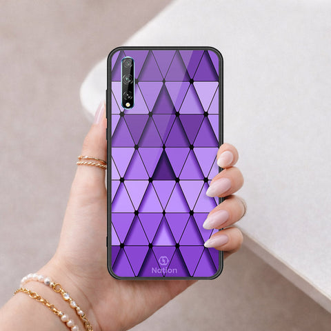 Huawei Y8p Cover - ONation Pyramid Series - HQ Ultra Shine Premium Infinity Glass Soft Silicon Borders Case