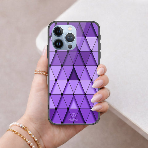 iPhone 13 Pro Cover - ONation Pyramid Series - HQ Ultra Shine Premium Infinity Glass Soft Silicon Borders Case