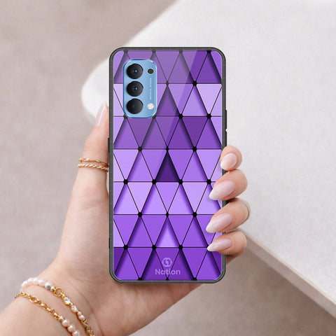 Oppo Reno 4 Cover - ONation Pyramid Series - HQ Ultra Shine Premium Infinity Glass Soft Silicon Borders Case