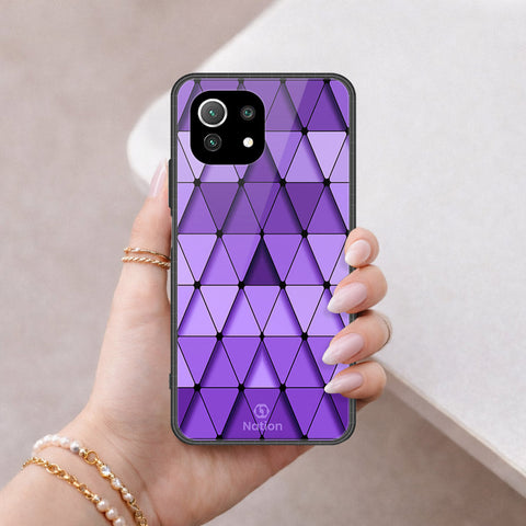 Xiaomi Mi 11 Lite 5G Cover - ONation Pyramid Series - HQ Ultra Shine Premium Infinity Glass Soft Silicon Borders Case