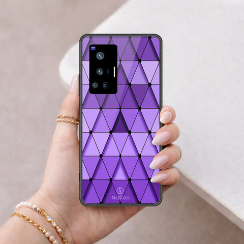 Vivo X70 Pro Cover - ONation Pyramid Series - HQ Ultra Shine Premium Infinity Glass Soft Silicon Borders Case