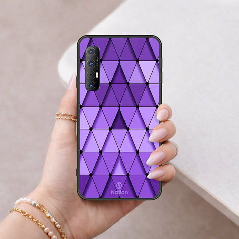 Oppo Reno 3 Pro Cover - ONation Pyramid Series - HQ Ultra Shine Premium Infinity Glass Soft Silicon Borders Case