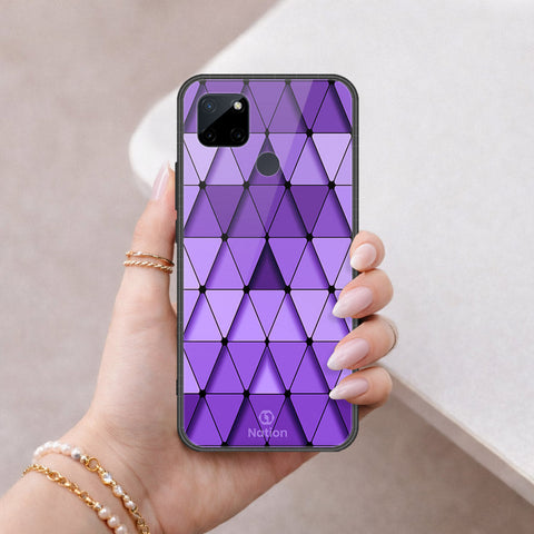 Realme C25Y Cover - ONation Pyramid Series - HQ Ultra Shine Premium Infinity Glass Soft Silicon Borders Case