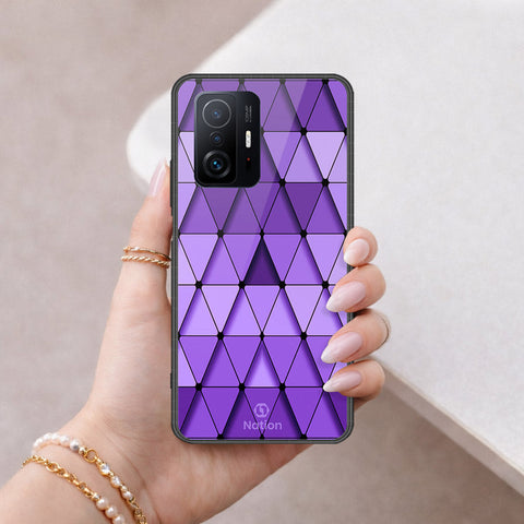 Xiaomi 11T Pro Cover - ONation Pyramid Series - HQ Ultra Shine Premium Infinity Glass Soft Silicon Borders Case