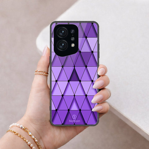 Oppo Find X5 Cover - ONation Pyramid Series - HQ Ultra Shine Premium Infinity Glass Soft Silicon Borders Case