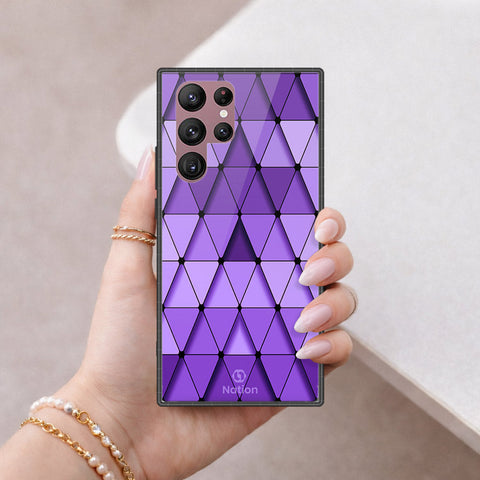 Samsung Galaxy S22 Ultra 5G Cover - ONation Pyramid Series - HQ Ultra Shine Premium Infinity Glass Soft Silicon Borders Case