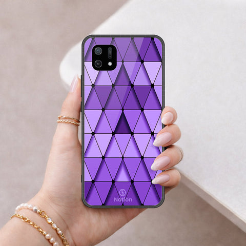 Oppo A16K Cover - ONation Pyramid Series - HQ Ultra Shine Premium Infinity Glass Soft Silicon Borders Case