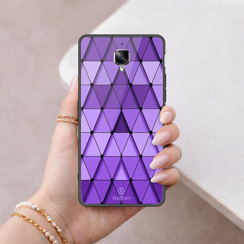 OnePlus 3 Cover - ONation Pyramid Series - HQ Ultra Shine Premium Infinity Glass Soft Silicon Borders Case
