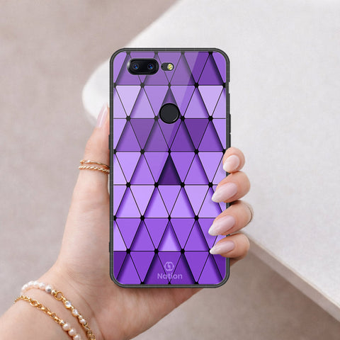 OnePlus 5T Cover - ONation Pyramid Series - HQ Ultra Shine Premium Infinity Glass Soft Silicon Borders Case