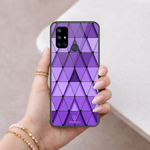 OnePlus Nord N10 Cover - ONation Pyramid Series - HQ Ultra Shine Premium Infinity Glass Soft Silicon Borders Case