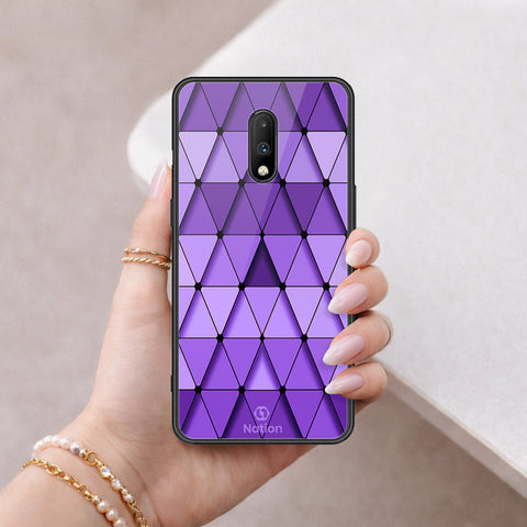 OnePlus 7 Cover - ONation Pyramid Series - HQ Ultra Shine Premium Infinity Glass Soft Silicon Borders Case