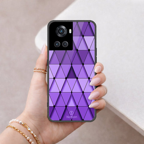 OnePlus 10R Cover - ONation Pyramid Series - HQ Ultra Shine Premium Infinity Glass Soft Silicon Borders Case