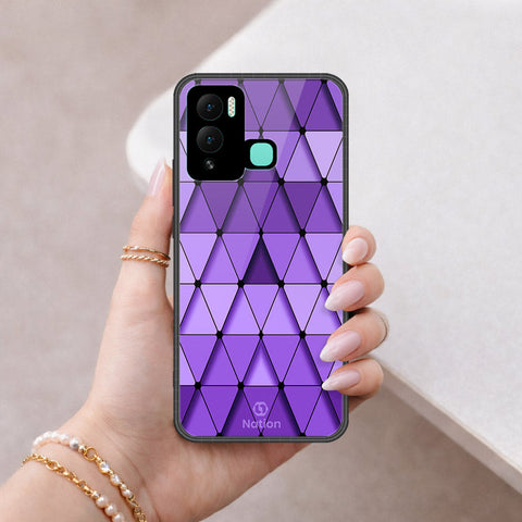 Infinix Hot 12 Play Cover - ONation Pyramid Series - HQ Ultra Shine Premium Infinity Glass Soft Silicon Borders Case