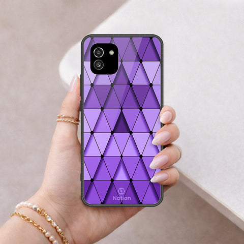 Samsung Galaxy A03 Cover - ONation Pyramid Series - HQ Ultra Shine Premium Infinity Glass Soft Silicon Borders Case