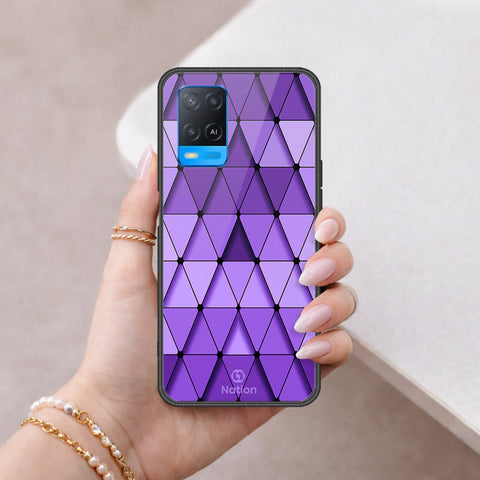 Oppo A54 4G Cover - ONation Pyramid Series - HQ Ultra Shine Premium Infinity Glass Soft Silicon Borders Case