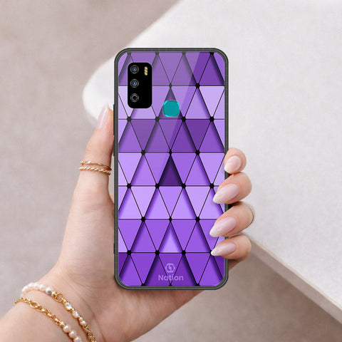 Infinix Hot 9 Play Cover - ONation Pyramid Series - HQ Ultra Shine Premium Infinity Glass Soft Silicon Borders Case