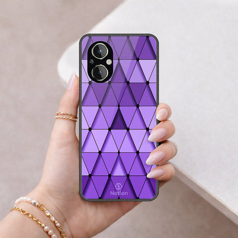 Oppo F21 Pro 5G Cover - ONation Pyramid Series - HQ Ultra Shine Premium Infinity Glass Soft Silicon Borders Case