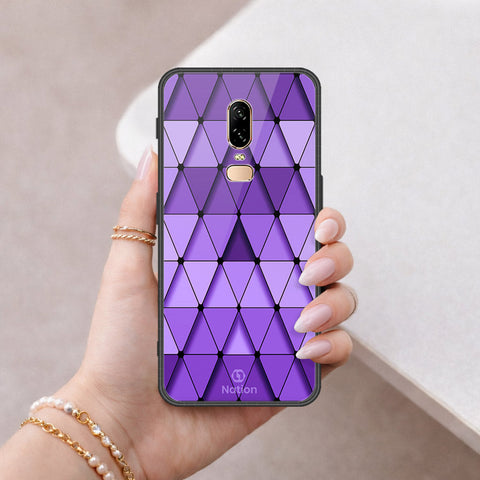 OnePlus 6 Cover - ONation Pyramid Series - HQ Ultra Shine Premium Infinity Glass Soft Silicon Borders Case