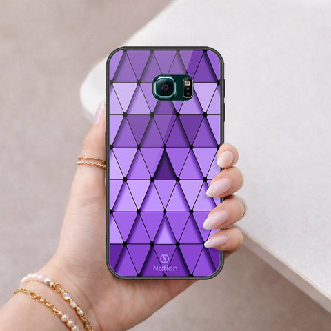 Samsung Galaxy S6 Edge Cover - ONation Pyramid Series - HQ Ultra Shine Premium Infinity Glass Soft Silicon Borders Case