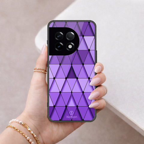 OnePlus 11R Cover - ONation Pyramid Series - HQ Ultra Shine Premium Infinity Glass Soft Silicon Borders Case