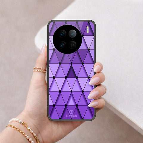 Vivo X90 Pro Cover - ONation Pyramid Series - HQ Ultra Shine Premium Infinity Glass Soft Silicon Borders Case