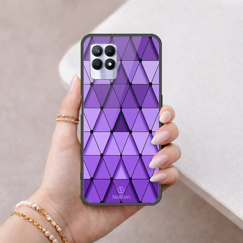 Realme 8i Cover - ONation Pyramid Series - HQ Ultra Shine Premium Infinity Glass Soft Silicon Borders Case