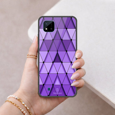 Realme Narzo 50i Cover - ONation Pyramid Series - HQ Ultra Shine Premium Infinity Glass Soft Silicon Borders Case