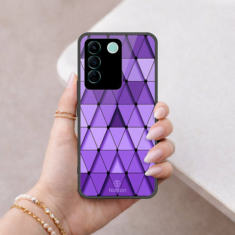 Vivo V27e Cover - ONation Pyramid Series - HQ Ultra Shine Premium Infinity Glass Soft Silicon Borders Case
