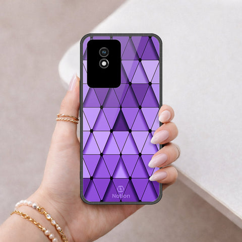 Vivo Y02t Cover - ONation Pyramid Series - HQ Ultra Shine Premium Infinity Glass Soft Silicon Borders Case