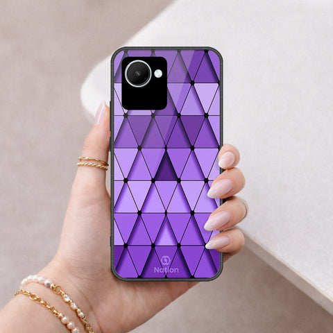 Realme C30 Cover - ONation Pyramid Series - HQ Ultra Shine Premium Infinity Glass Soft Silicon Borders Case