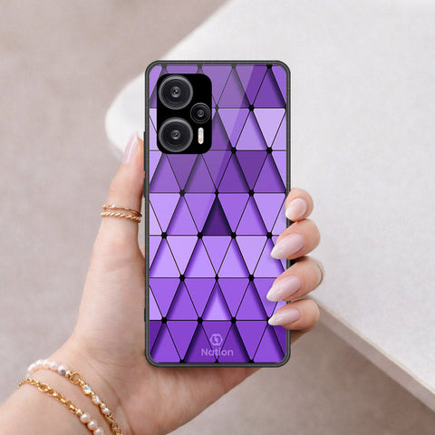 Xiaomi Redmi Note 12 Turbo Cover - ONation Pyramid Series - HQ Ultra Shine Premium Infinity Glass Soft Silicon Borders Case