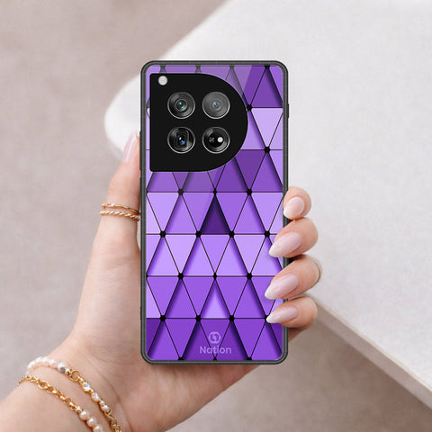 OnePlus 12 Cover - ONation Pyramid Series - HQ Ultra Shine Premium Infinity Glass Soft Silicon Borders Case