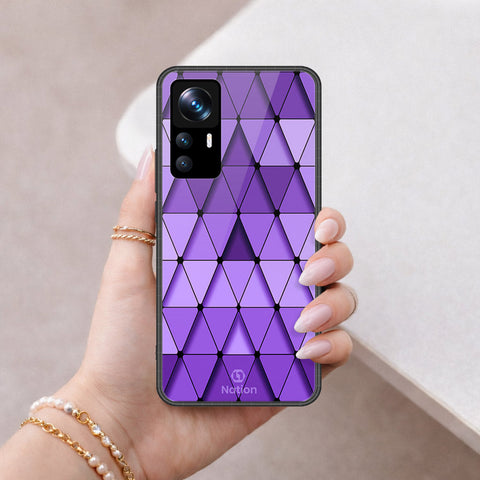 Xiaomi 12T Pro Cover - ONation Pyramid Series - HQ Ultra Shine Premium Infinity Glass Soft Silicon Borders Case
