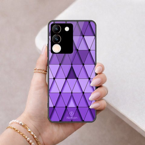 Vivo V29e Cover - ONation Pyramid Series - HQ Ultra Shine Premium Infinity Glass Soft Silicon Borders Case