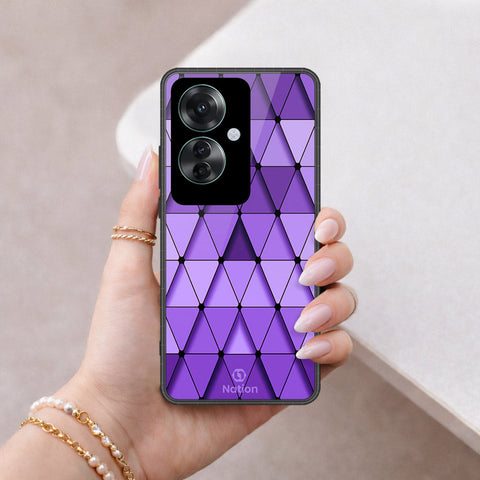 Oppo Reno 11F 5G Cover - ONation Pyramid Series - HQ Ultra Shine Premium Infinity Glass Soft Silicon Borders Case
