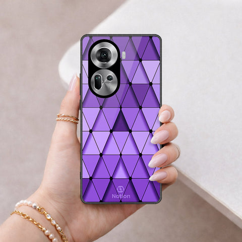 Oppo Reno 11 5G Cover - ONation Pyramid Series - HQ Ultra Shine Premium Infinity Glass Soft Silicon Borders Case