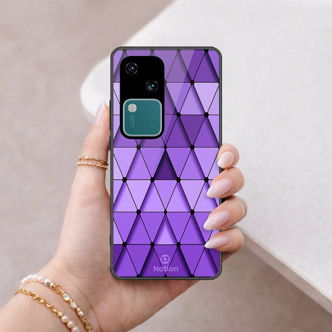 Vivo S18 Cover - ONation Pyramid Series - HQ Ultra Shine Premium Infinity Glass Soft Silicon Borders Case