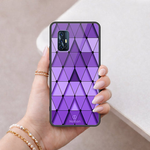 Vivo V17 Cover - ONation Pyramid Series - HQ Ultra Shine Premium Infinity Glass Soft Silicon Borders Case