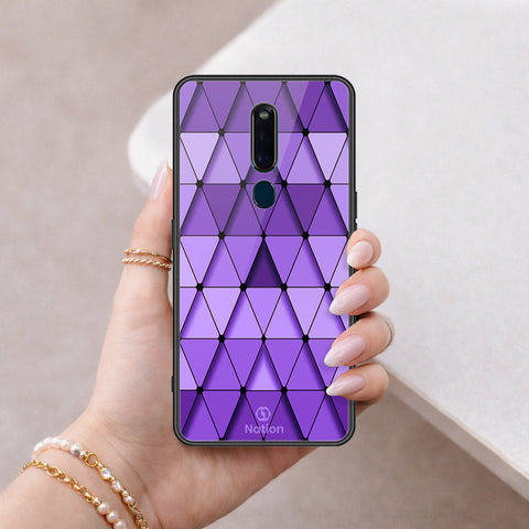 Oppo R19 Cover - ONation Pyramid Series - HQ Ultra Shine Premium Infinity Glass Soft Silicon Borders Case