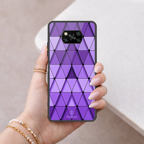 Xiaomi Poco X3 Cover - ONation Pyramid Series - HQ Ultra Shine Premium Infinity Glass Soft Silicon Borders Case