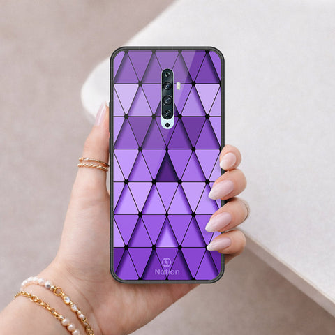 Oppo Reno 2 Cover - ONation Pyramid Series - HQ Ultra Shine Premium Infinity Glass Soft Silicon Borders Case