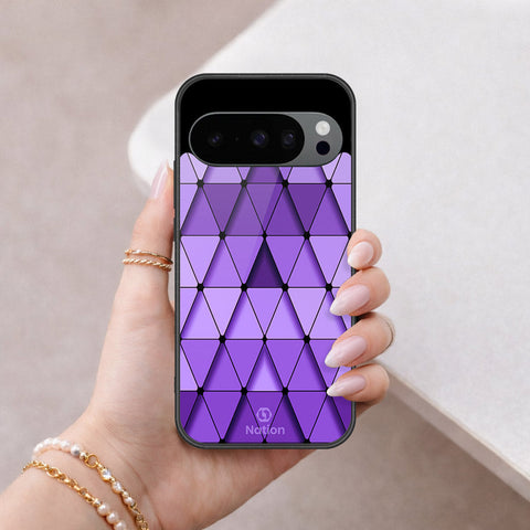 Google Pixel 9 Pro Cover - ONation Pyramid Series - HQ Ultra Shine Premium Infinity Glass Soft Silicon Borders Case